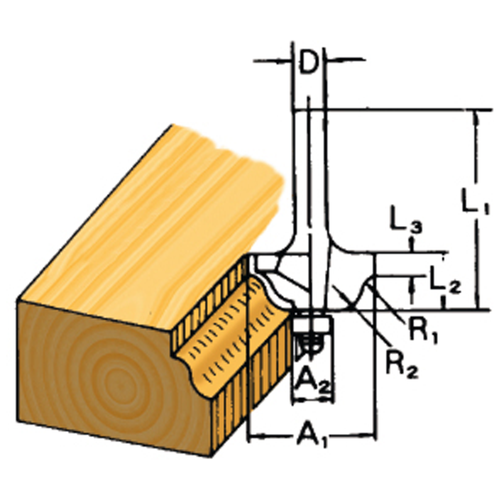 Фреза кромочная калевочная внутренний радиус 3R 28x12x6x44x2T Makita D-09581