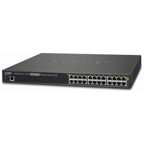 Инжектор PLANET HPOE-1200G 12-Port 802.3at 30w Managed Gigabit High Power over Ethernet Injector Hub (full power - 350W)