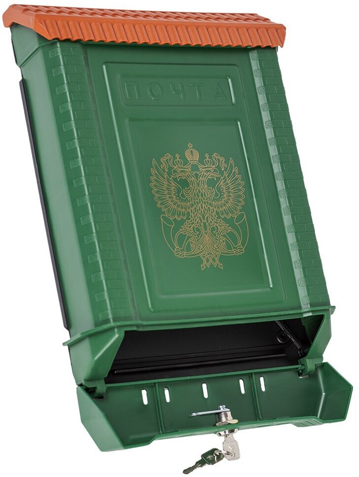Почтовый ящик Цикл Премиум, с пластиковой защелкой и накладкой, коричневый - фотография № 5