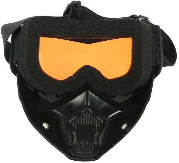 TORSO Очки-маска для езды на мототехнике разборные стекло оранжевый хром цвет черный