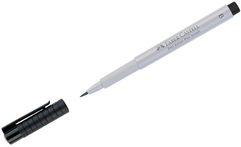 Комплект 10 шт, Ручка капиллярная Faber-Castell "Pitt Artist Pen Brush" цвет 230 холодный серый I, пишущий узел "кисть"