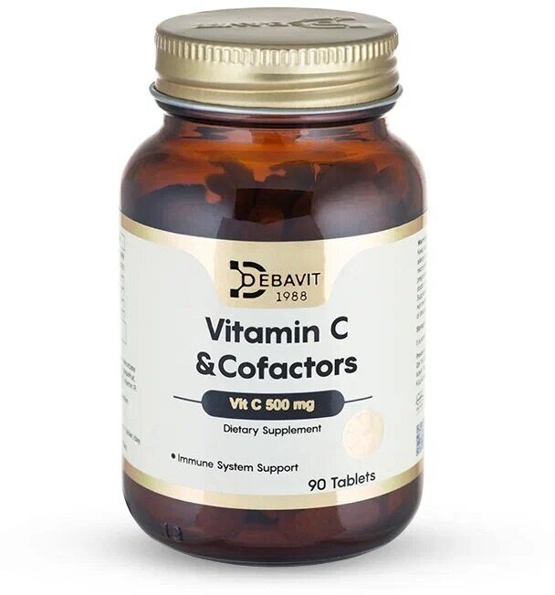 DebaVit 90 таблеток Витамин C Аскорбат Кальция - 500 мг + Цитрусовые Биофлавоноиды + Ацерола + Витамин R (Плоды Шиповника) + Рутин / Халяль