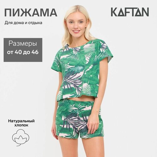 фото Пижама kaftan, размер 40-42, зеленый