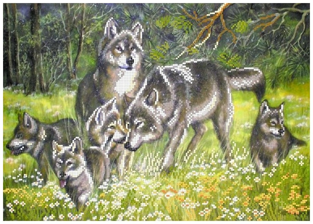 Рисунок на ткани Матренин Посад "Волки", 37x49 см