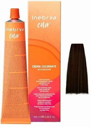 Крем-краска для волос Inebrya Color 4/9 темный шоколад на семенах льна и алоэ, 100 мл.