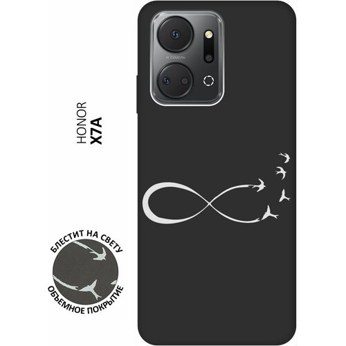 Матовый Soft Touch силиконовый чехол на Honor X7a, Хонор Х7а с 3D принтом Infinity W черный матовый soft touch силиконовый чехол на honor x7a хонор х7а с 3d принтом coffee love w черный