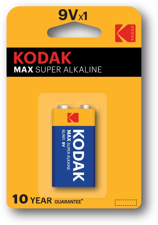 Батарейки Kodak 6LR61-1BL MAX SUPER Alkaline [K9V-1] арт. Б0005130 (1 шт.)