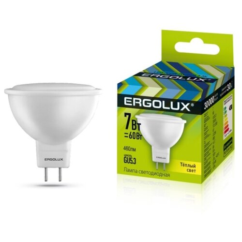 фото Светодиодная лампа ergolux led-jcdr-7w-gu5.3-3k