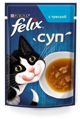 Felix Паучи Суп для кошек с треской Soup Cod 1237867112479133 | Soup Cod, 0,048 кг (2 шт)