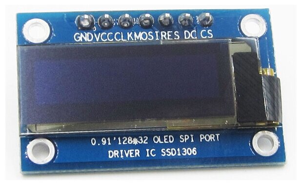 OLED 0.91″ 128х32, SPI, белые символы