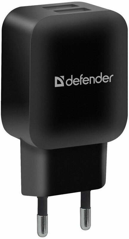 Зарядное устройство сетевое Defender EPA-13, 2*USB, 2.1А output, пакет, черный, 297722