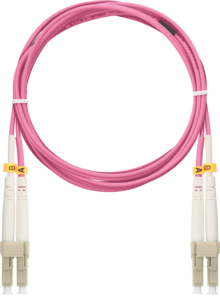 Патч-корд волоконно-оптический NIKOMAX duplex LC/UPC-LC/UPC, MM 50/125мкм, стандарта ОM4 LSZH нг(A)-HFLTx, 2мм, маджента, 5м - фото №1