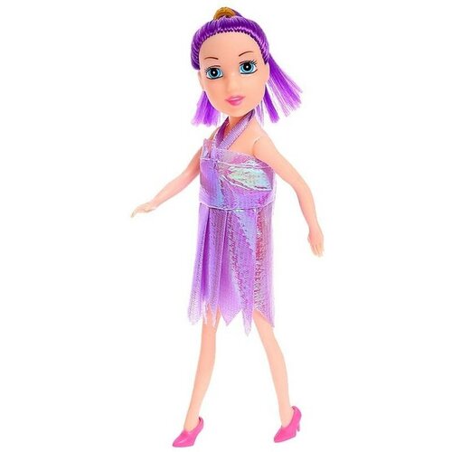 Кукла в блестящем платье, с длинными волосами, пластиковая, 19,5 см, 1 шт.