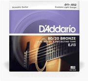 D'Addario EJ13 Custom Light Струны для акустической гитары 11-52
