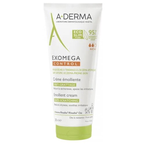 A-Derma EXOMEGA CONTROL Смягчающий крем для лица и тела, 200 мл смягчающий крем для лица и тела a derma exomega control 200 мл