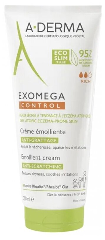 A-Derma EXOMEGA CONTROL Смягчающий крем для лица и тела 200 мл