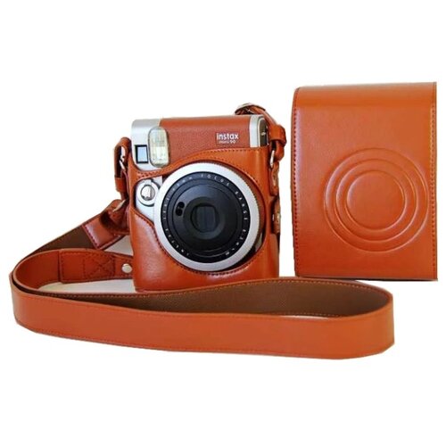 фото Защитный чехол-сумка-футляр mypads tc143-368 для фотоаппарата fujifilm instax mini 90 противоударный усиленный легкий коричневый