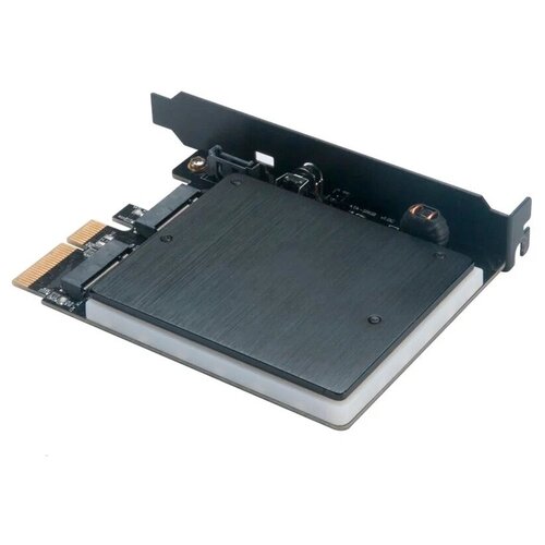 Адаптер ARGB с радиатором AKASA для M.2 SATA/PCI-e SSD в PCI-e AK-PCCM2P-03 адаптер для ssd m 2 nvme usb 3 2 gen 2 pcie gen 3x2 jms583 10gb s uasp trim orient uhd 524