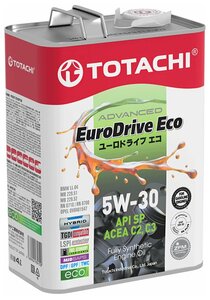 Моторное масло Totachi EURODRIVE ECO Fully Synthetic 5W-30 API SP, ACEA C2/C3, ILSAC GF-6A 4л E6604