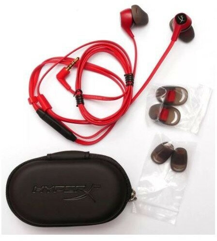 Наушники с микрофоном HYPERX Cloud Earbuds, 3.5 мм, вкладыши, красный [hx-hsceb-rd] - фото №14
