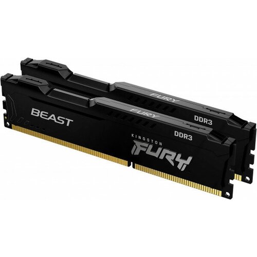 Оперативная память Kingston 8GB 1866MHz DDR3 CL10 DIMM Kit of 2 FURY Beast Black KF318C10BBK28 652300₽