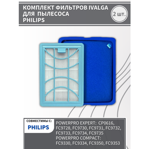 Комплект фильтров для пылесоса Philips CP0616, FC9728, FC9730, FC9731, FC9732, FC9733, FC9734, FC9735 комплект фильтров run energy для пылесоса philips power pro active power pro compact power procity