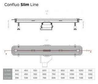 Душевой лоток Pestan Confluo Slim Line+ 550 (13100026)