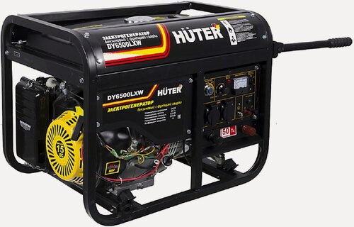Изображение товара Электрический генератор и электростанция Huter DY6500LXW с колёсами и акуумулятором