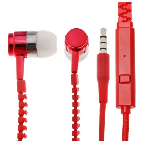 Наушники Luazon VBT 110 Молния вакуумные микрофон красные 2 штуки 446₽