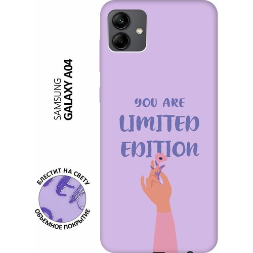 Силиконовый чехол на Samsung Galaxy A04, Самсунг А04 Silky Touch Premium с принтом Limited Edition сиреневый силиконовый чехол на samsung galaxy a04 самсунг а04 silky touch premium с принтом relax for corgi сиреневый