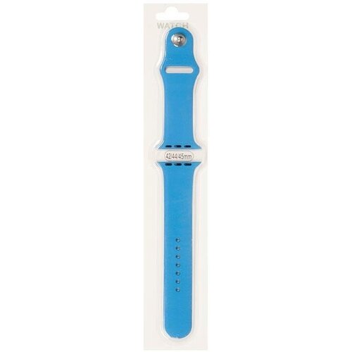 Ремешок силиконовый для Apple Watch 42/44мм (3), синий, на кнопке брелок apple синий