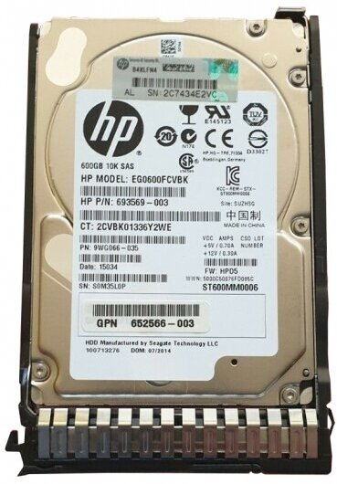 Жесткий диск HP 653957-001 600Gb SAS 2,5" HDD