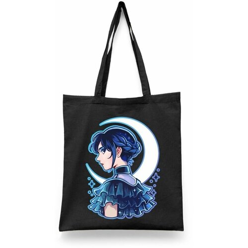 фото Сумка-шоппер унисекс каждому своё "уэнсдей/венсдей/wednesday" черная