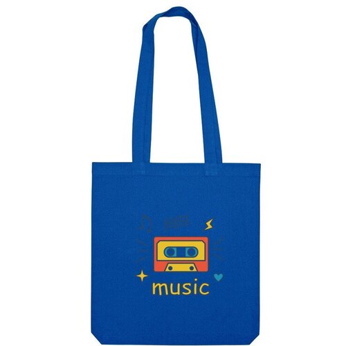 Сумка шоппер Us Basic, синий детская футболка ретро 80 дискотека постер кассета музыка 104 синий