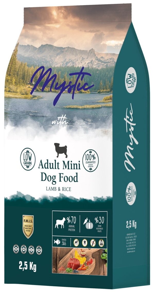 Mystic Корм для собак Adult Mini Dog Food мелких пород Ягненок рис