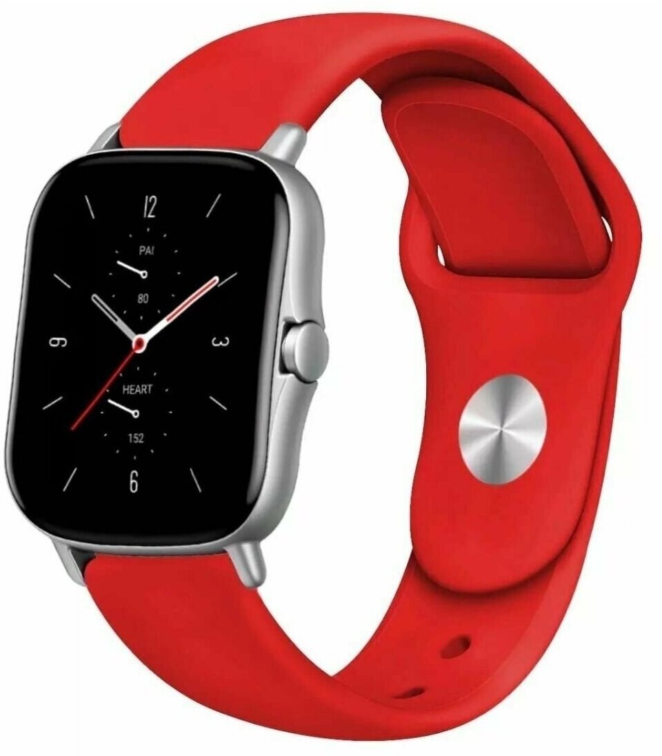 Универсальный силиконовый ремешок для смарт-часов Xiaomi Amazfit Huawei Samsung Galaxy Watch Garmin 22 мм красный