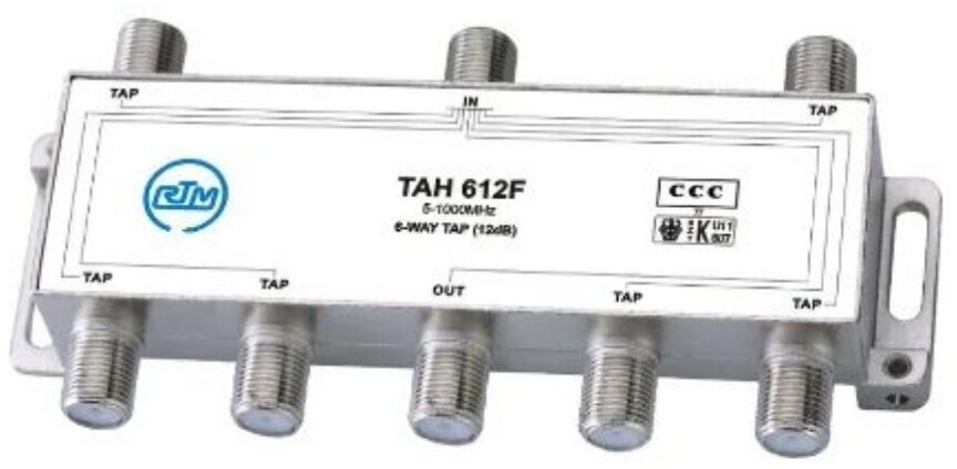 фото Антенный делитель телевизионного сигнала /Сплиттер TV/Ответлитель на 6 отводов TAH 612F RTM (5 - 1000 МГц) 12dB