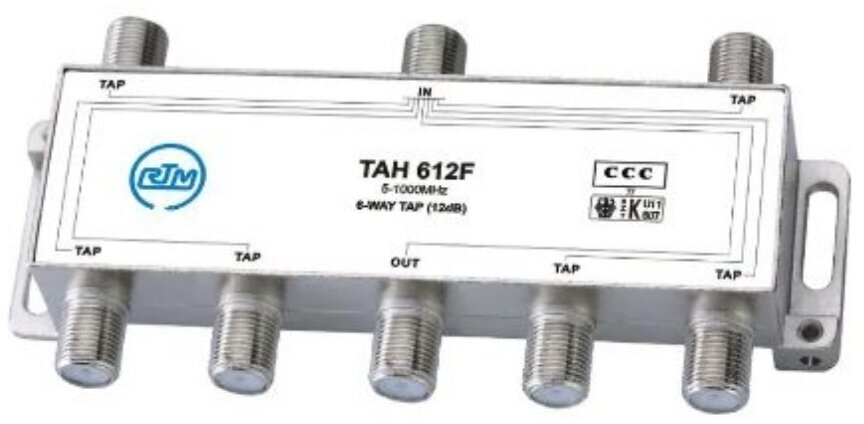 Антенный делитель телевизионного сигнала /Сплиттер TV/Ответлитель на 6 отводов TAH 612F RTM (5 - 1000 МГц) 12dB