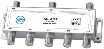 Антенный делитель телевизионного сигнала /Сплиттер TV/Ответлитель на 6 отводов TAH 612F RTM (5 - 1000 МГц) 12dB
