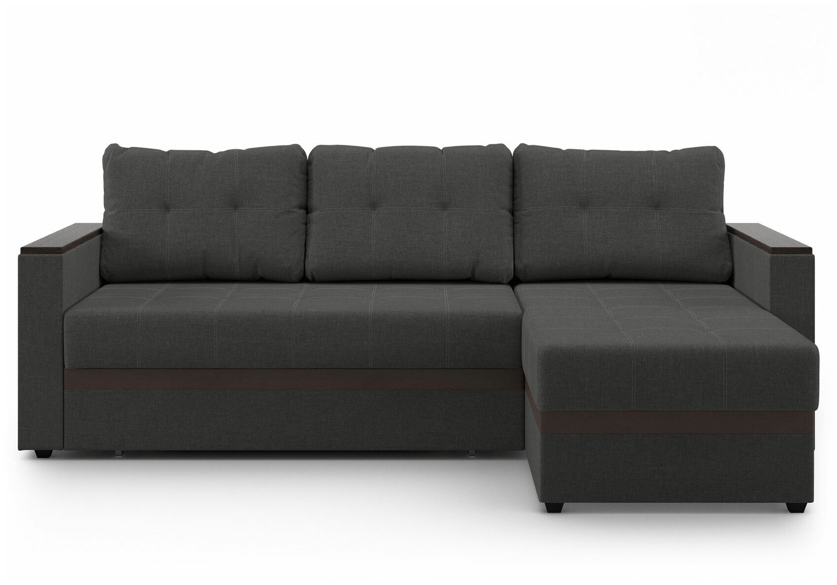 Угловой диван Первый Мебельный Атлантик Серый, рогожка - фотография № 2