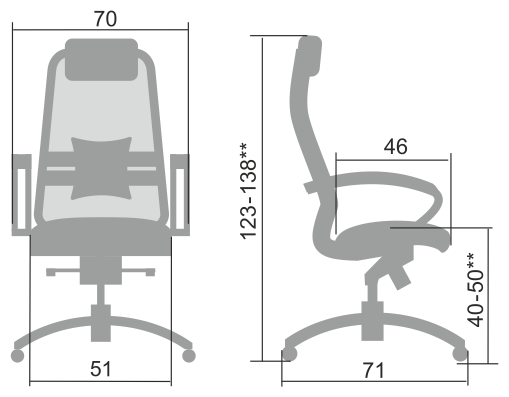 Кресло руководителя Метта SL-1.03/SL-1.04, сетка, кожа, бежевый (z302688873/z312293487) - фотография № 18