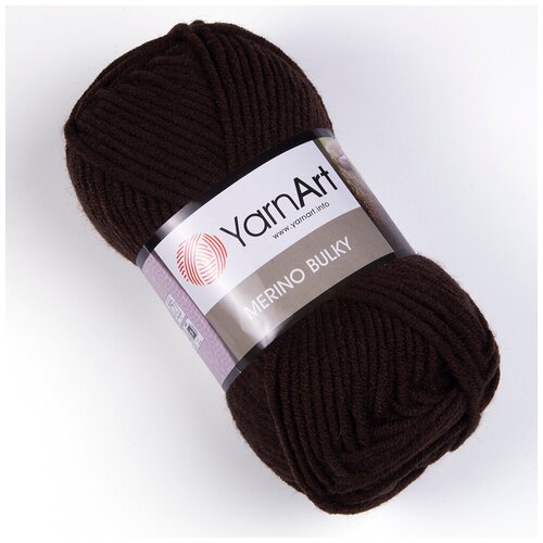 Пряжа YarnArt Merino Bulky | Пряжа Yarnart Merino Bulky - 116 т. коричневый | 5шт упаковка | Акрил: 70%, Шерсть: 30%