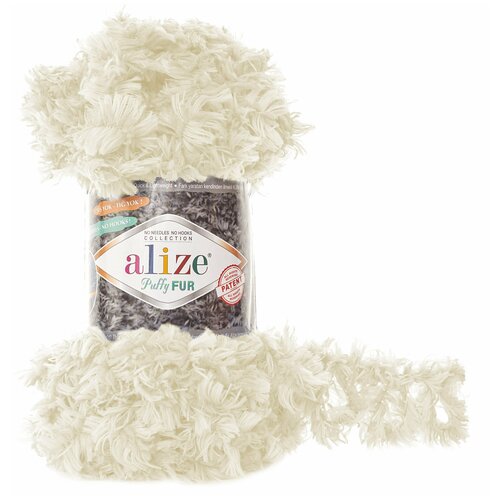 Пряжа Alize Puffy Fur, 100 % полиэстер, 100 г, 9 м, 5 шт., 6113 9 м