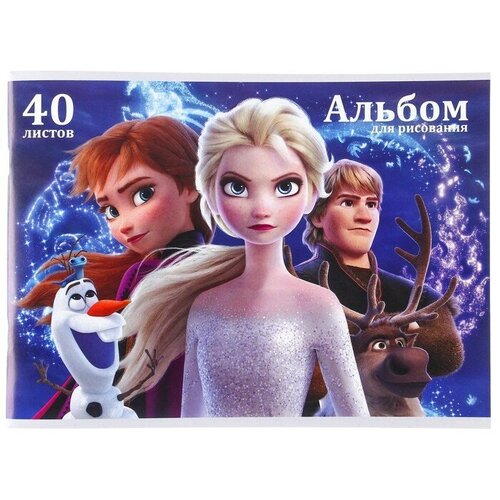 Disney Альбом для рисования А4, 40 листов 100 г/м², на скрепке, Холодное сердце