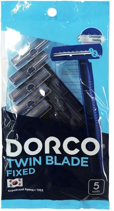 Станок Dorco twin blade fixed для бритья одноразовый, 5шт