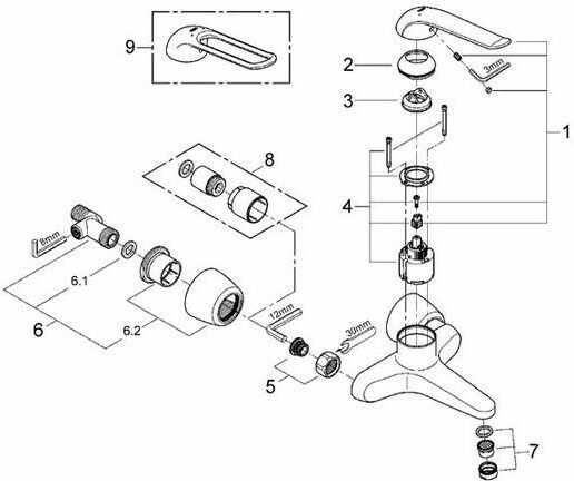 Смеситель для раковины GROHE - фото №3