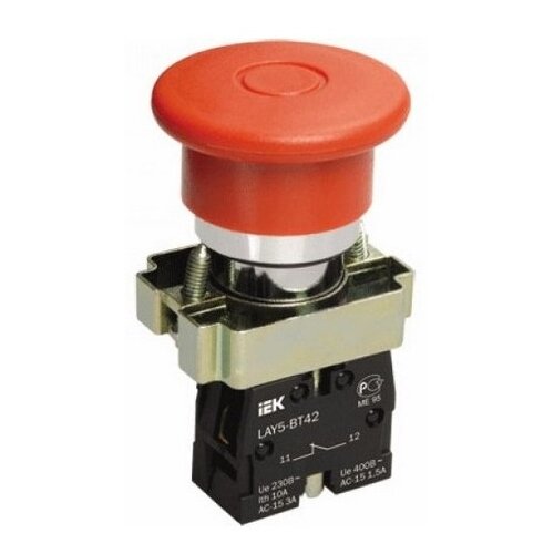 Нажимная кнопка (кнопочный выключатель/переключатель) в сборе IEK LAY5-BT42 (BBG80-BT-K04)