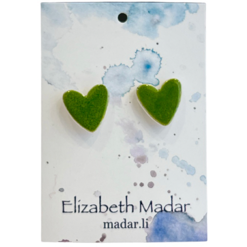 Серьги пусеты Elizabeth Madar, зеленый