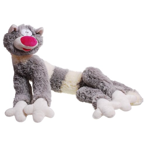 Мягкая игрушка длинный Кот багет с красивыми глазами 95 см серый Котик