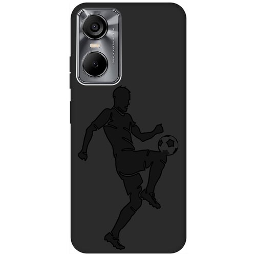 Матовый чехол Football для Tecno Pop 6 Pro / Техно Поп 6 Про с 3D эффектом черный матовый чехол rainbow unicorn для tecno pop 6 pro техно поп 6 про с 3d эффектом черный